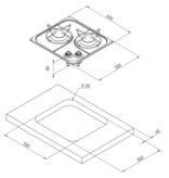 allpa Gaskomfoor RVS, 2 branders