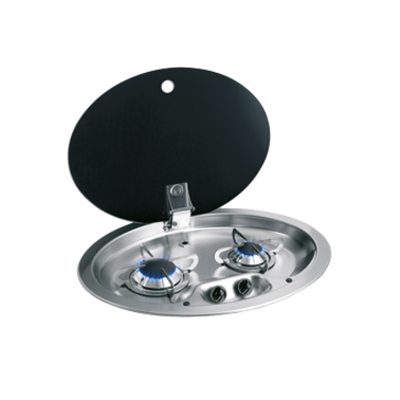 allpa Gaskomfoor ovaal 2-pits gas inbouw met glasplaat