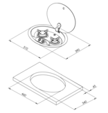 allpa Gaskomfoor ovaal 2-pits gas inbouw met glasplaat