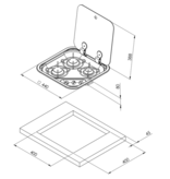 allpa Gaskomfoor met afdekplaat, 3 branders