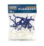 Railingknijpers in polybag 5 x wit / 5 x blauw