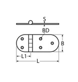 RVS Scharnier 146 x 65 mm