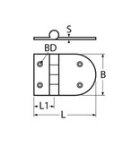 RVS Scharnier 83 x 65 mm