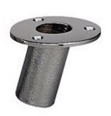 Vlaggenstokhouder voor 25mm stok - inbouw / Messing verchroomd