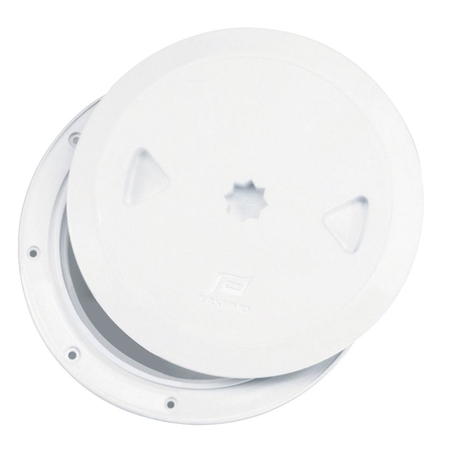 Inspectieluik met verborgen schroefgaten, rond, wit