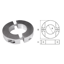 Aluminium anode voor Ø30mm-as ringvormig/dun