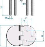 Vlakscharnier rond verdekt