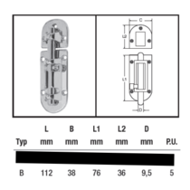 Overvalscharnier / RVS