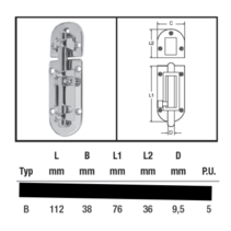 Overvalscharnier / RVS