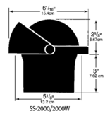 Ritchie Kompas model 'Supersport SS-2000', 12V, inbouwkompas, roos Ø114,3mm/5°, zwart