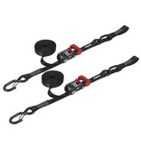 Speedstrap 25 mm Ratchet Tie-down, s-haken en lus, 450 cm, zwart, 2 st.