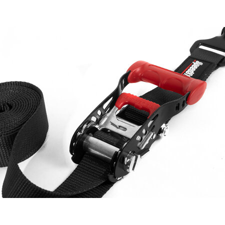 Speedstrap 38 mm Ratchet Tie-down, haak en lus, 300 cm, zwart, 2 st.
