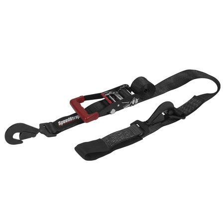 Speedstrap 50 mm Ratchet Tie-down spanband, haak en lus, 300 cm, zwart