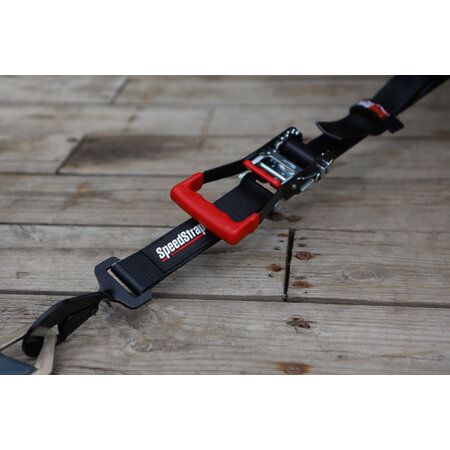 Speedstrap 50 mm Ratchet Tie-down spanband, haak en lus, 300 cm, zwart