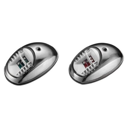 Navigatieverlichting LED rvs opbouw set (sb+bb)