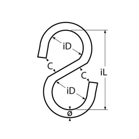 S-Haken, symmetrisch