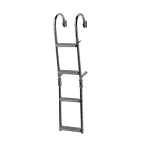 Opvouwbare ladder voor smalle achtersteken, 2+2 treden, inox 316, 180°