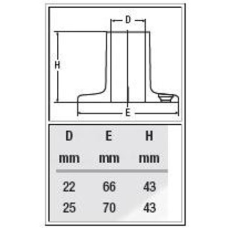 RVS Relingvoet - 90graden