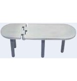 Scharnier met schroefdraad - gegoten / RVS A4-AISI316 - 126x40mm