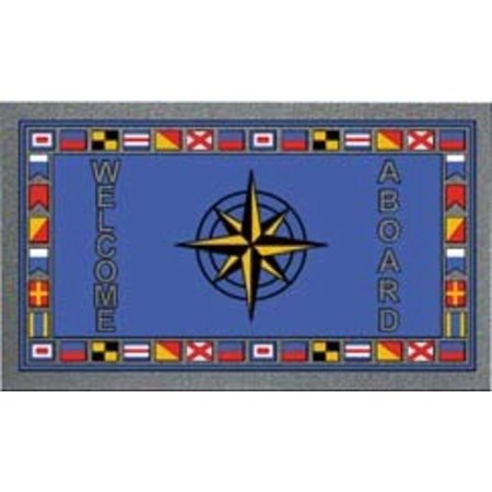 Deurmat Welcome Aboard met Windroos - 40x68cm