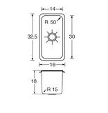 Barka Barka wasbakken rechthoekig / RVS