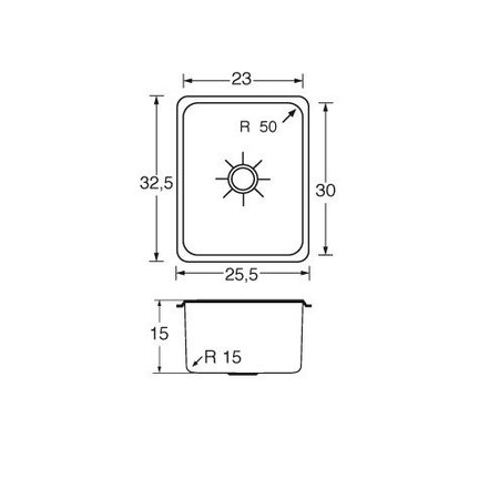 Barka Barka wasbakken rechthoekig / RVS