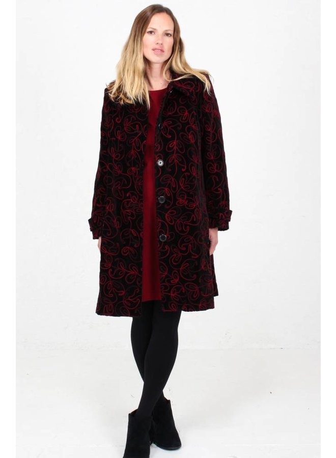 JABA Embroidered Velvet Coat