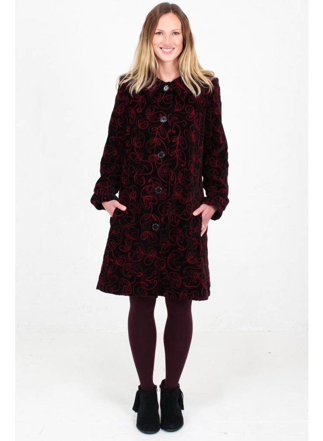 JABA Embroidered Velvet Coat