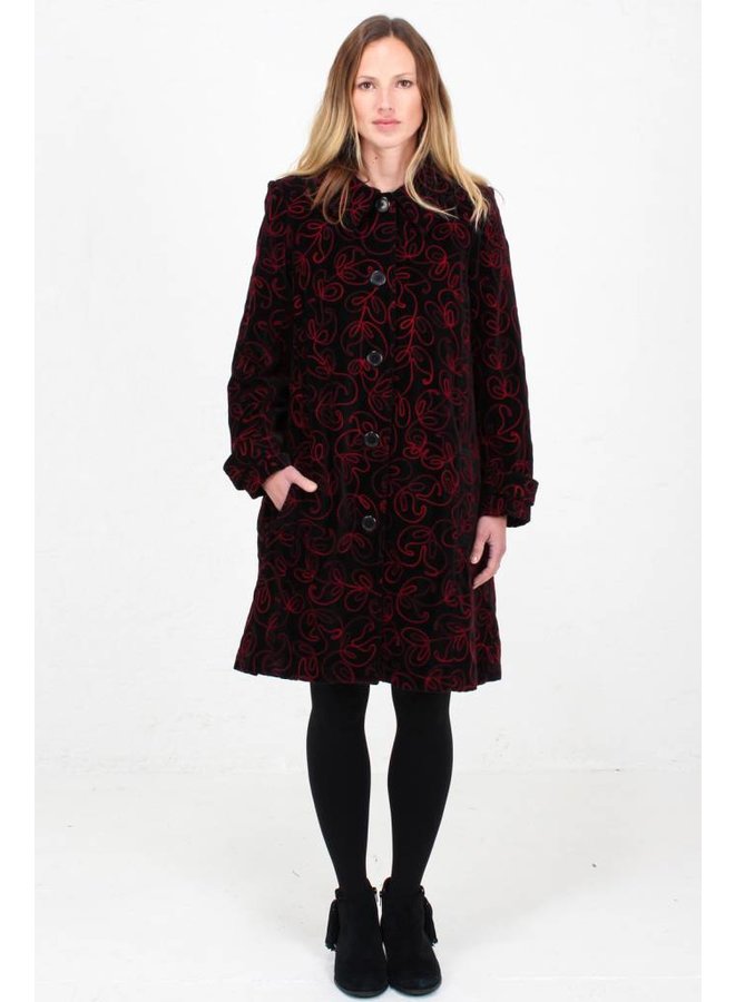 JABA Embroidered Velvet Coat