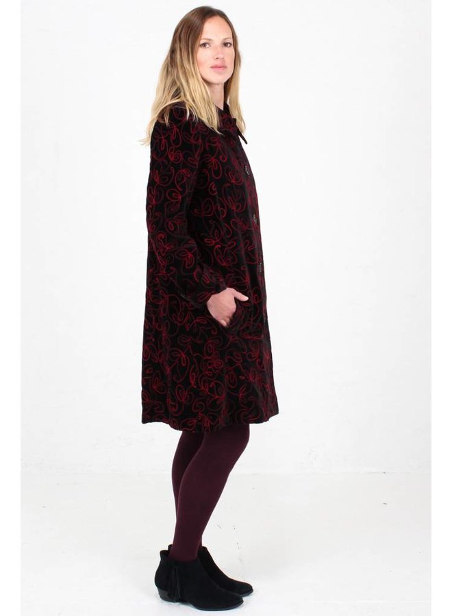 JABA Embroidered Velvet Coat