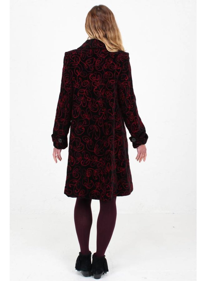 JABA Embroidered Velvet Coat