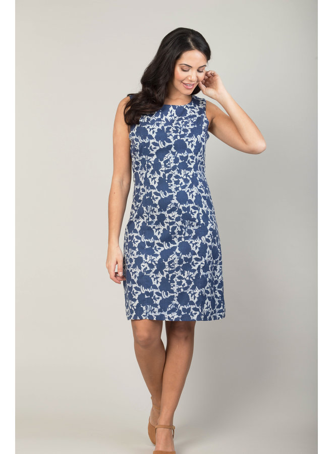 Jaba Nicole Dress in Indigo Flower