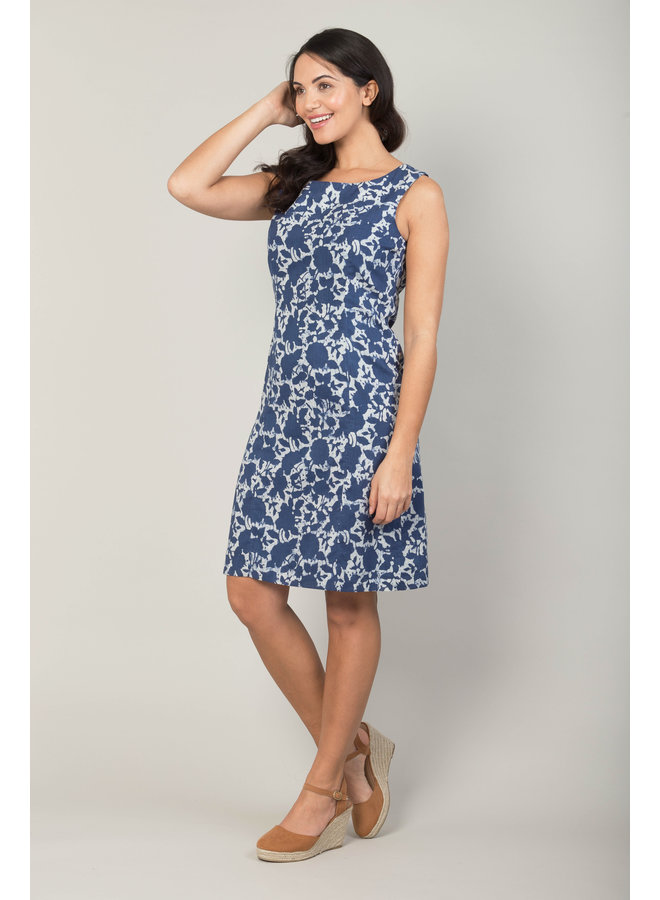 Jaba Nicole Dress in Indigo Flower