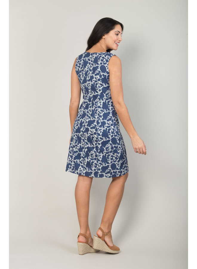 Jaba Nicole Dress in Indigo Flower