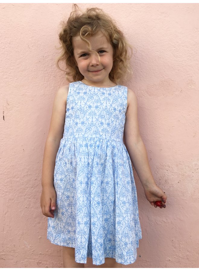 Jaba Kids Amelie Dress in Blue Flower