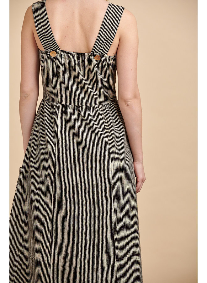 Penelope Sun Dress in Coffee Stripes