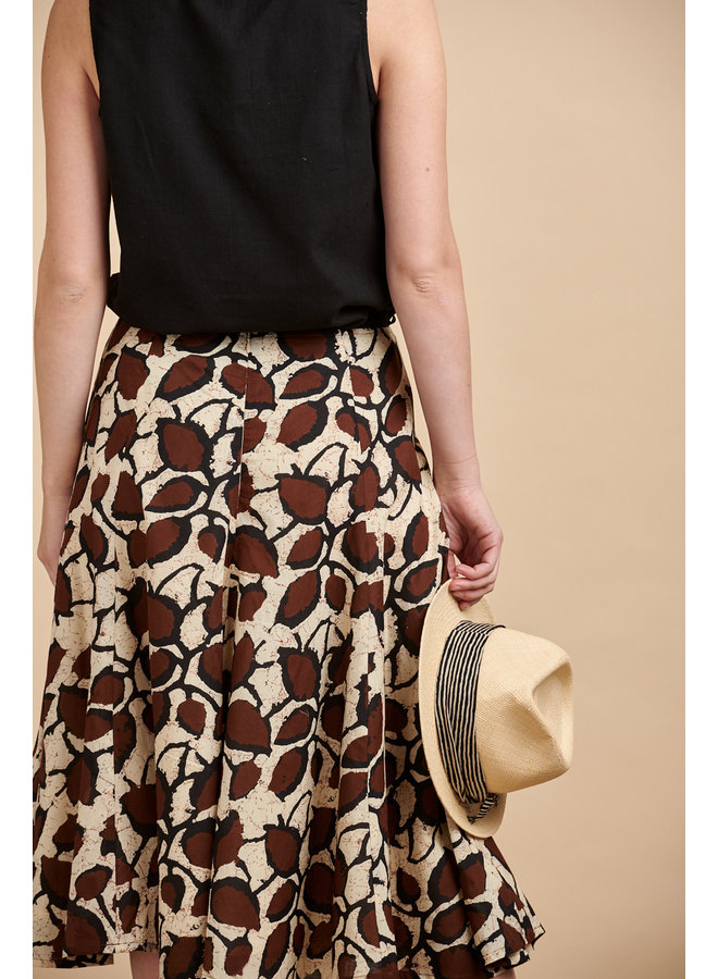 Florence Midi Skirt in Coffee Bean