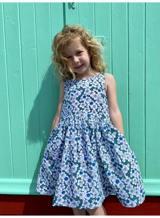 Lauran Dress in Green Flowers