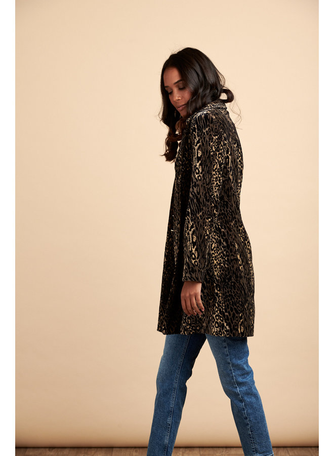 Jaba Velvet Coat in Leopard