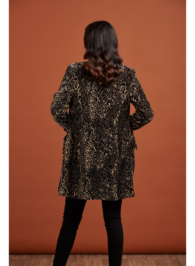 Jaba Velvet Coat in Leopard