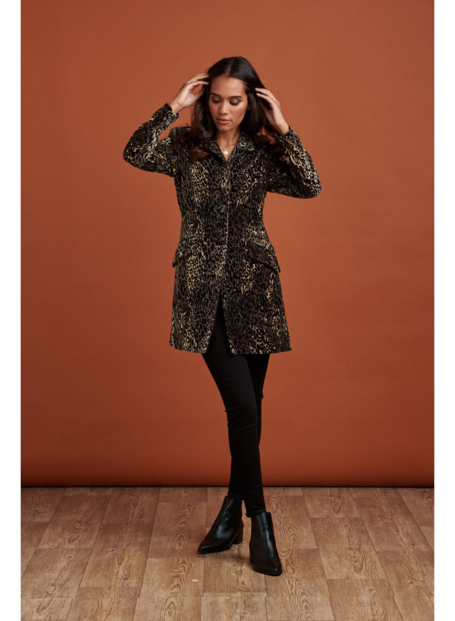 Jaba Velvet Coat in Leopard