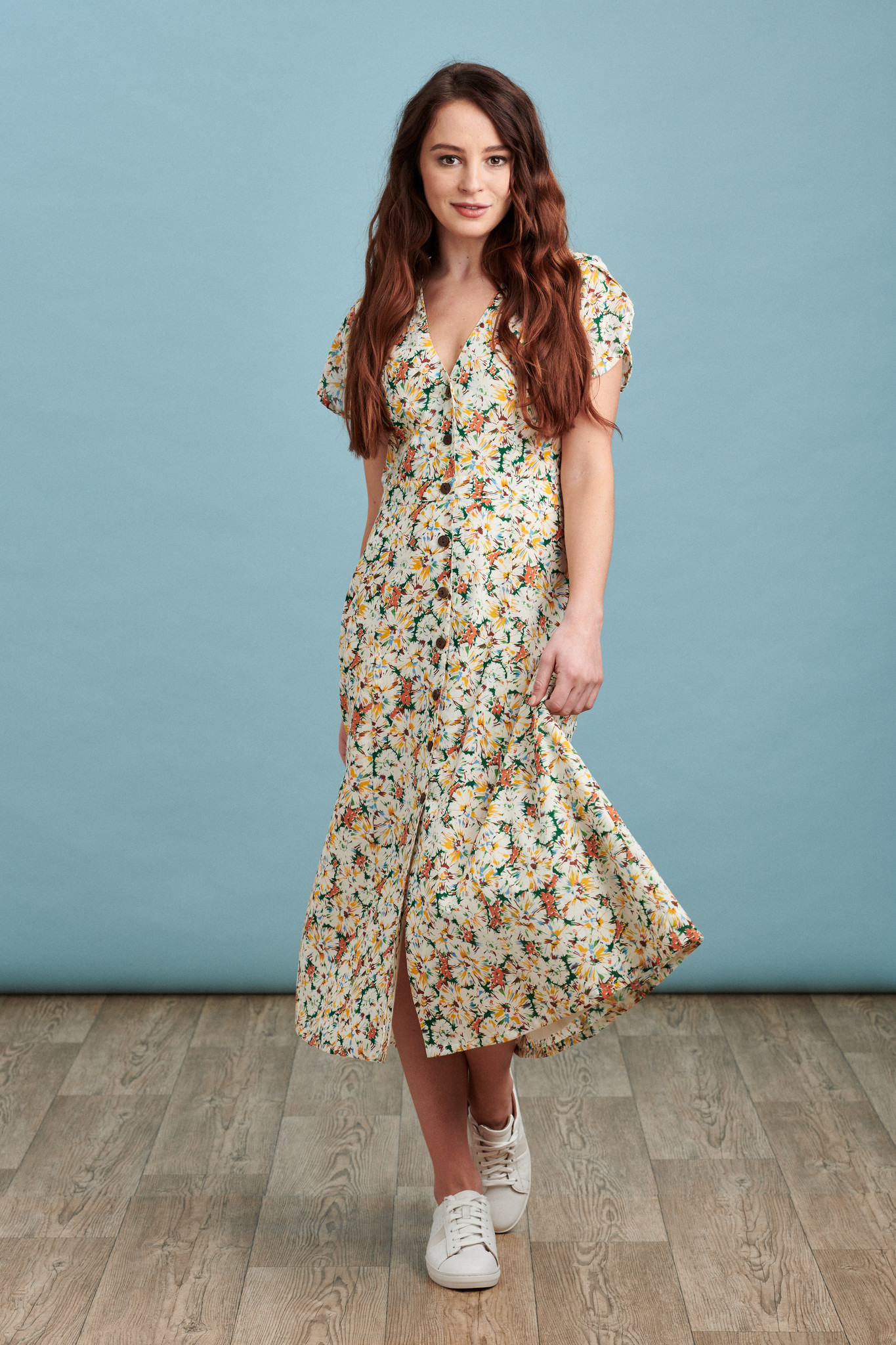 vintage Flower print dress - ワンピース