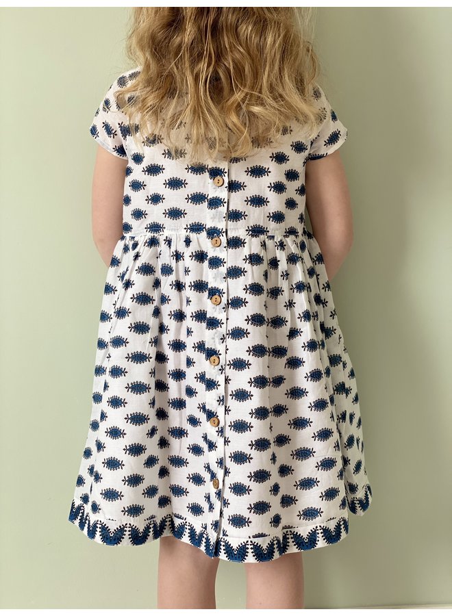 Jaba Kids Thea Dress in Buti Blue