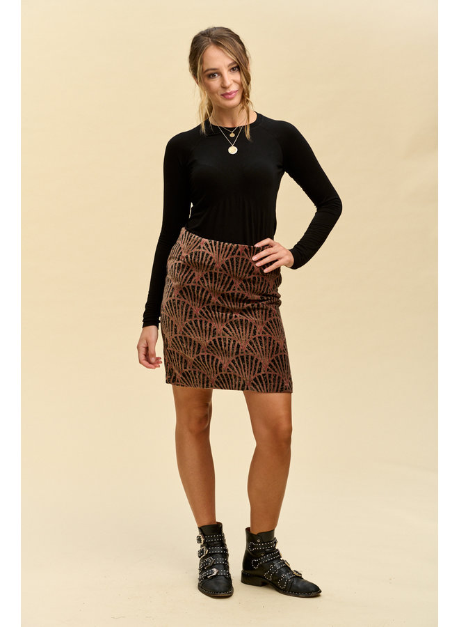 Jaba Velvet Skirt in Shell