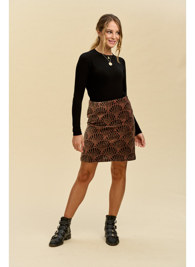 Jaba Velvet Skirt in Shell