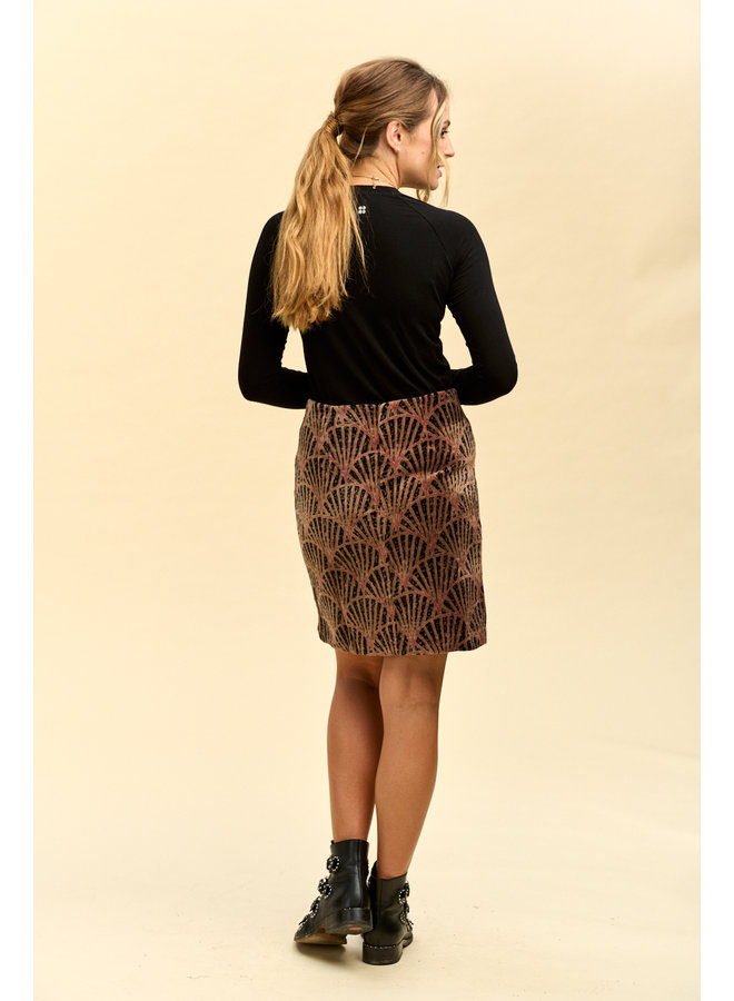 Leopard print cheap velvet skirt