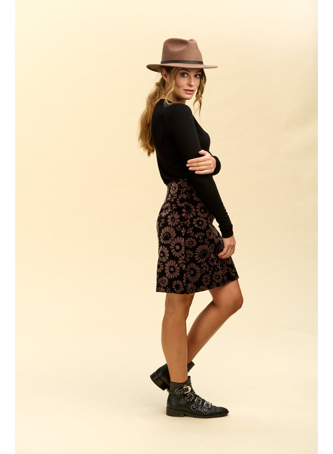 Jaba Velvet Skirt in FallFlower