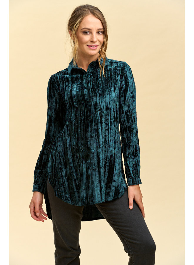 teal velvet shirt