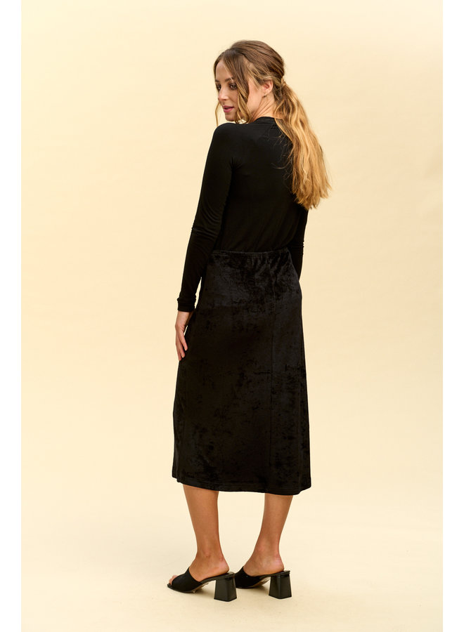 Jaba Ella Slip Skirt in Black Velvet