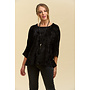 Jaba Oversized Edie Top in Black Velvet